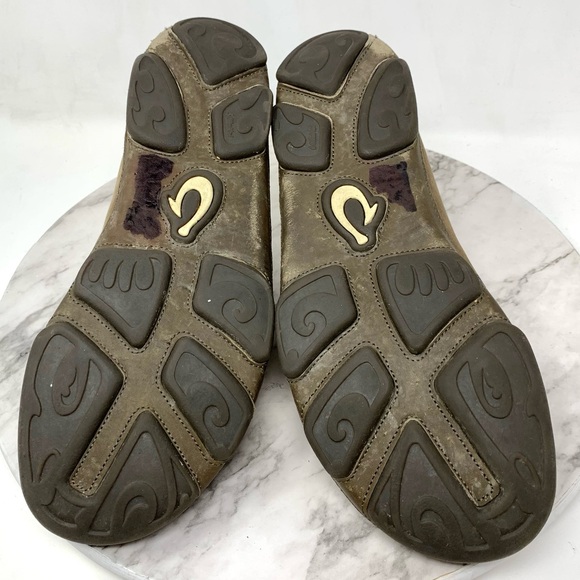 Olukai Moloa Aho Brown Leather Perforated Casual Slip-On Loafers 9/42 Mens Beach - Picture 8 of 16